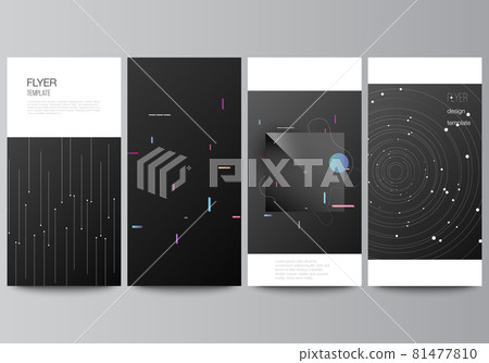 Vector layout of flyer, banner design templates for website advertising design, vertical flyer design, website decoration backgrounds. Tech science future background, space design astronomy concept. 81477810