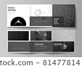Vector layout of square format covers design templates for trifold brochure, flyer, magazine, cover design, book design, brochure cover. Tech science future background, space astronomy concept. 81477814