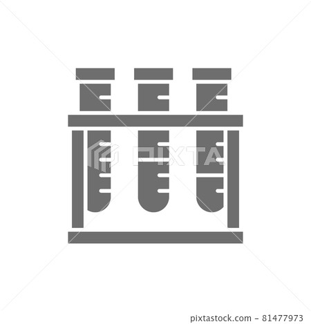 Medical test tubes, analyzes grey icon. Isolated on white background 81477973