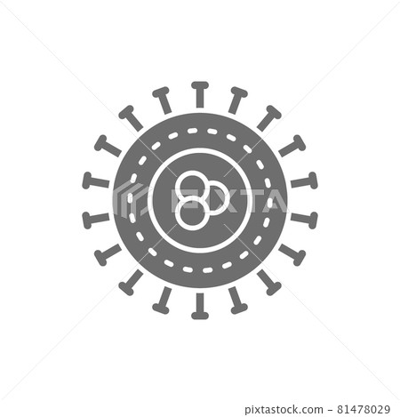 Bacteria, virus, microbes, unicellular grey icon. Isolated on white background Bacteria, virus, microbes, unicellular grey icon. Isolated on white background 81478029