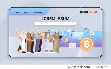 senior businesspeople buying or selling bitcoins online money transfer internet payment cryptocurrency blockchain 81478145