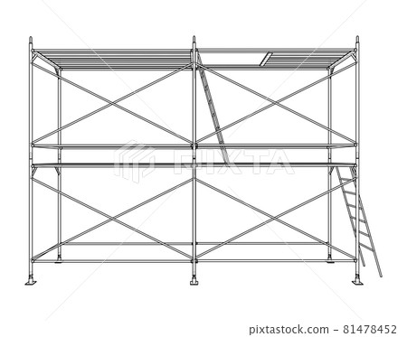 Prefabricated scaffolding. Vector 81478452