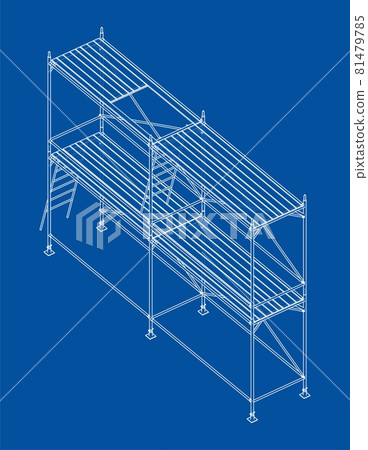 Prefabricated scaffolding. Orthography vector 81479785