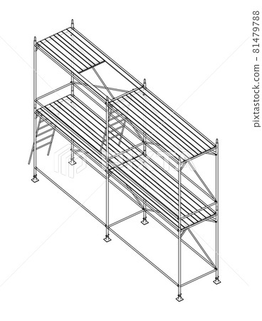 Prefabricated scaffolding. Orthography vector 81479788