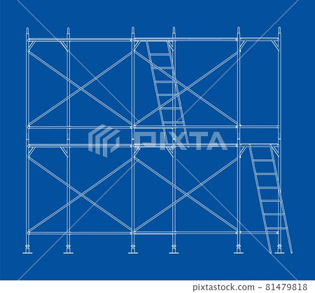 Prefabricated scaffolding. Orthography vector 81479818