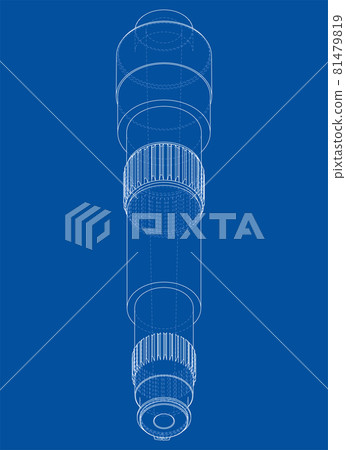Shaft with gear wheel. Vector Shaft with gear wheel. Vector 81479819
