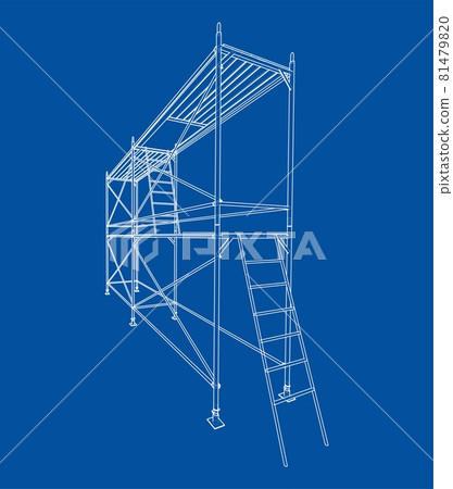 Prefabricated scaffolding. Vector Prefabricated scaffolding. Vector 81479820