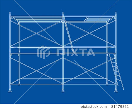 Prefabricated scaffolding. Vector Prefabricated scaffolding. Vector 81479821