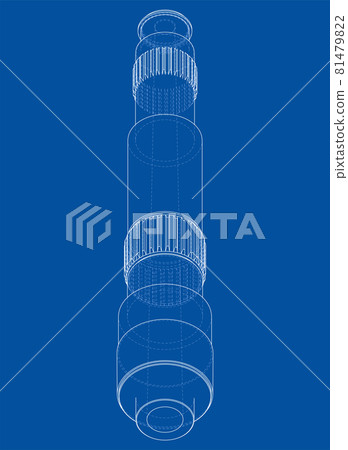 Shaft with gear wheel. Vector Shaft with gear wheel. Vector 81479822