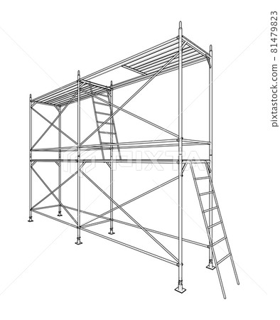 Prefabricated scaffolding. Vector Prefabricated scaffolding. Vector 81479823