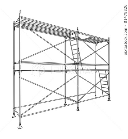 Prefabricated scaffolding. Vector Prefabricated scaffolding. Vector 81479826