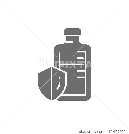 Immune system drugs, medical ampoules, vaccine grey icon. Immune system drugs, medical ampoules, vaccine grey icon. 81479921