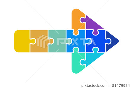 拼圖箭頭圖標多彩 拼圖箭頭圖標多彩 81479924