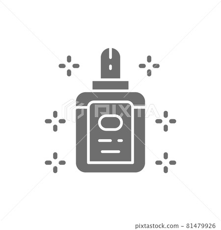 Medical drops, medications, vaccine grey icon. Isolated on white background Medical drops, medications, vaccine grey icon. Isolated on white background 81479926