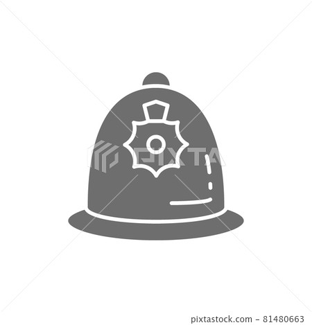 British police helmet, police cap grey icon. 81480663