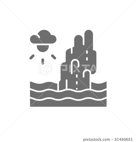 Koh Tapu Rock, James Bond Island, Thailand grey icon. 81480681