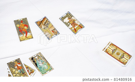 Blurred tarot cards on the table, esoteric concept, fortune telling predictions Blurred tarot cards on the table, esoteric concept, fortune telling predictions 81480916