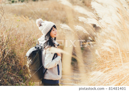 A woman trekking 81481401