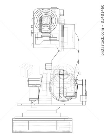Industrial Robotic Arm. Vector 81481460