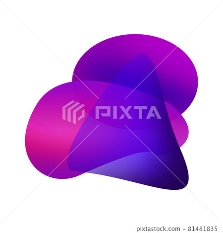 Colored abstract shapes in neon color isolated on Colored abstract shapes in neon color isolated on 81481835