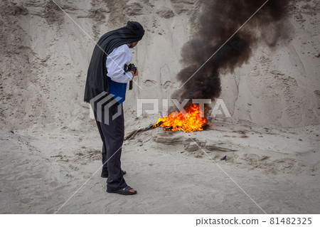 Afghan terrorists are setting fires. Afghan terrorists are setting fires. 81482325