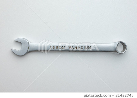 Combination wrench chrome vanadium isolated on white background 81482743