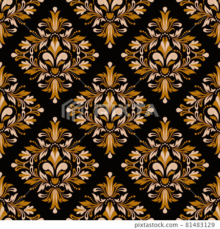 Floral wallpaper. Classic Baroque floral ornament. Seamless vintage pattern  81483129