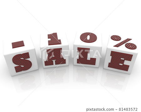 Sale and 10 percent concept on white cubes Sale and 10 percent concept on white cubes 81483572