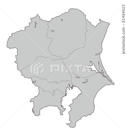 日本區域劃分_關東_縣邊界_灰色 日本區域劃分_關東_縣邊界_灰色 81484023