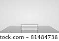 3D glassy podium for packaging presentation. Product display with white plastic textures and white background. 3d illustration 81484738