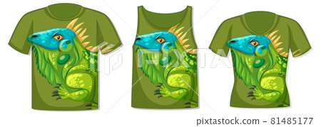 Different types of tops with iguana pattern 81485177