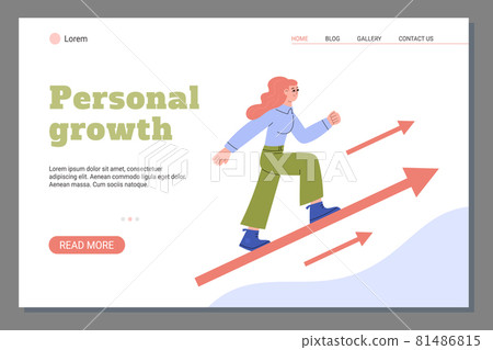 Landing page with text professional growth and... - Stock Illustration ...