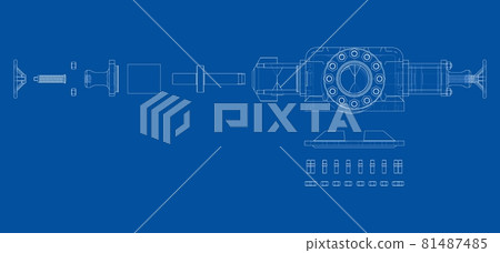 Blowout preventer. Vector rendering of 3d 81487485