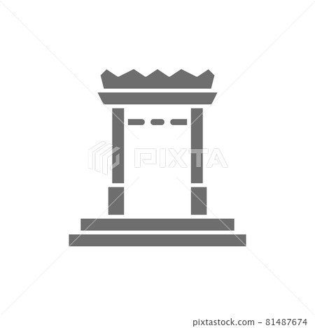 China gate in Chinatown, Bangkok, Thailand grey icon. 81487674