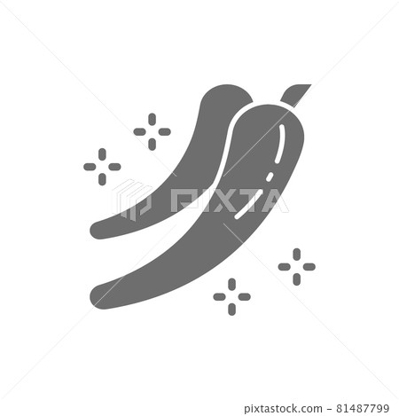 Hot chilli pepper, spice grey icon. Isolated on white background 81487799
