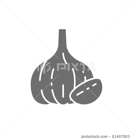 Garlic, spice grey icon. Isolated on white background 81487803
