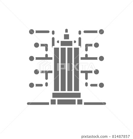 Smart building, new city technology grey icon. Smart building, new city technology grey icon. 81487857