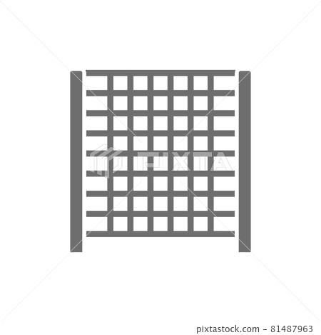 Climbing rope net for children, playground grey icon. Climbing rope net for children, playground grey icon. 81487963