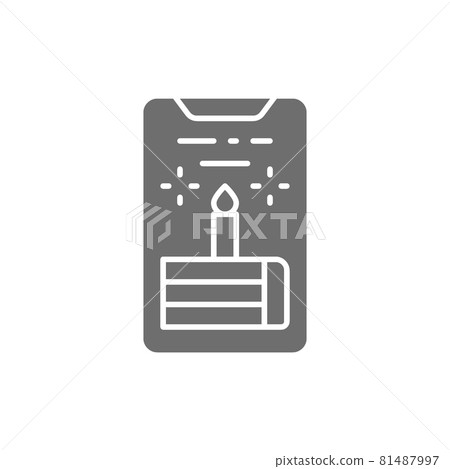 Photo of the holiday cake, party photography grey icon. 81487997