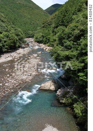 夏天從二俁橋上游眺望小川(高知縣北川村) 夏天從二俁橋上游眺望小川(高知縣北川村) 81488482