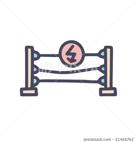 electric fence color vector doodle simple icon electric fence color vector doodle simple icon 81488762