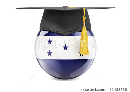 Education in Honduras concept. Honduranian flag with graduation cap, 3D rendering Education in Honduras concept. Honduranian flag with graduation cap, 3D rendering 81488786