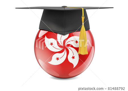 Education in Hong Kong concept. Hong Kong flag with graduation cap, 3D rendering Education in Hong Kong concept. Hong Kong flag with graduation cap, 3D rendering 81488792