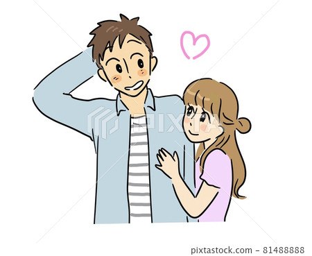 A man hugged by a woman and shy 81488888