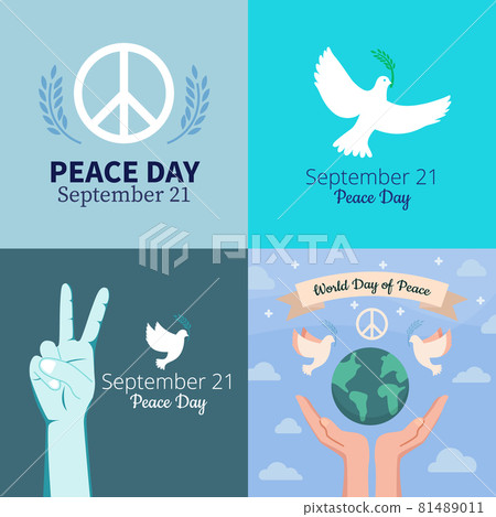 Set of flat vector illustrations. Hand gesture Set of flat vector illustrations. Hand gesture 81489011