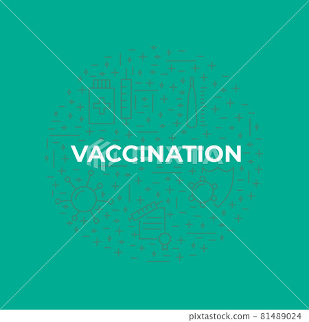Vaccination and immunization line icon design element. Collection Vaccination and immunization line icon design element. Collection 81489024