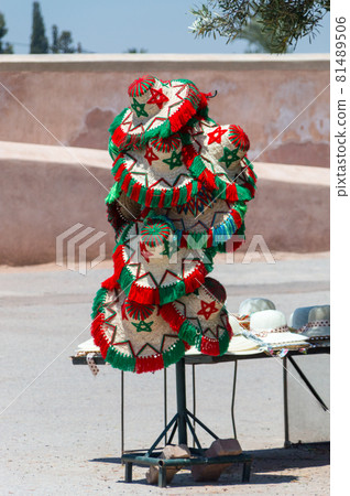Hats with marocan symbol five-pointed linear star. 81489506