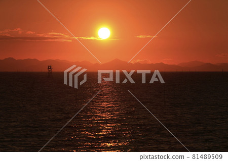 Omuta City, Ariake Sea, dusk, Omuta City, Ariake Sea, dusk, 81489509