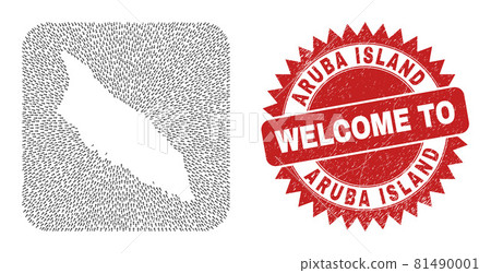 Welcome Watermark Stamp and Aruba Island Map Moving Subtracted Mosaic Welcome Watermark Stamp and Aruba Island Map Moving Subtracted Mosaic 81490001