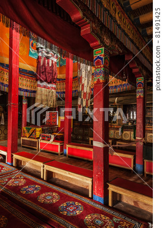 Inside Lamayuru gompa Buddhist monastery. Ladakh, India Inside Lamayuru gompa Buddhist monastery. Ladakh, India 81491425